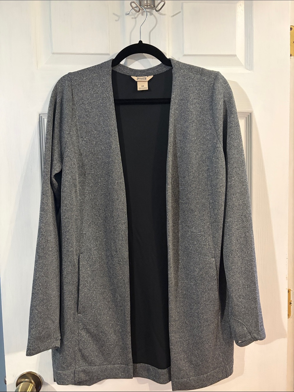 Duluth Trading Co Gray Open-Front Blazer Jacket